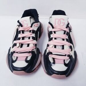 Dolce & Gabbana Black and Pink Sneakers